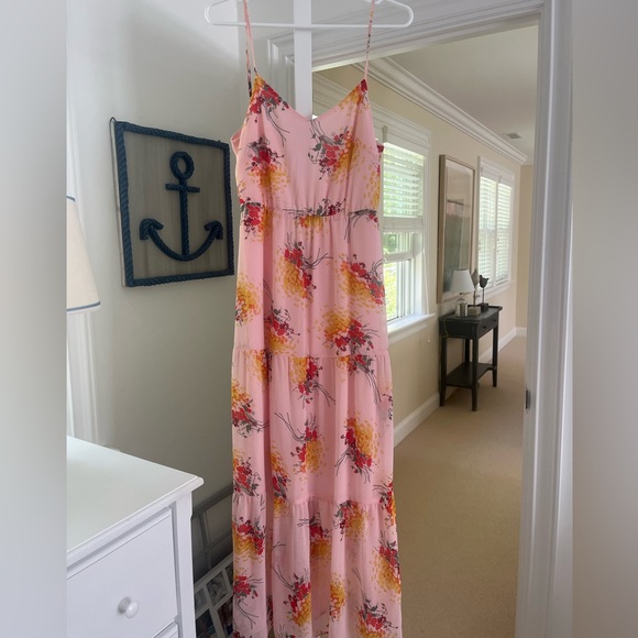 Size 2, J Crew pink floral maxi (worn once) - Picture 2 of 2